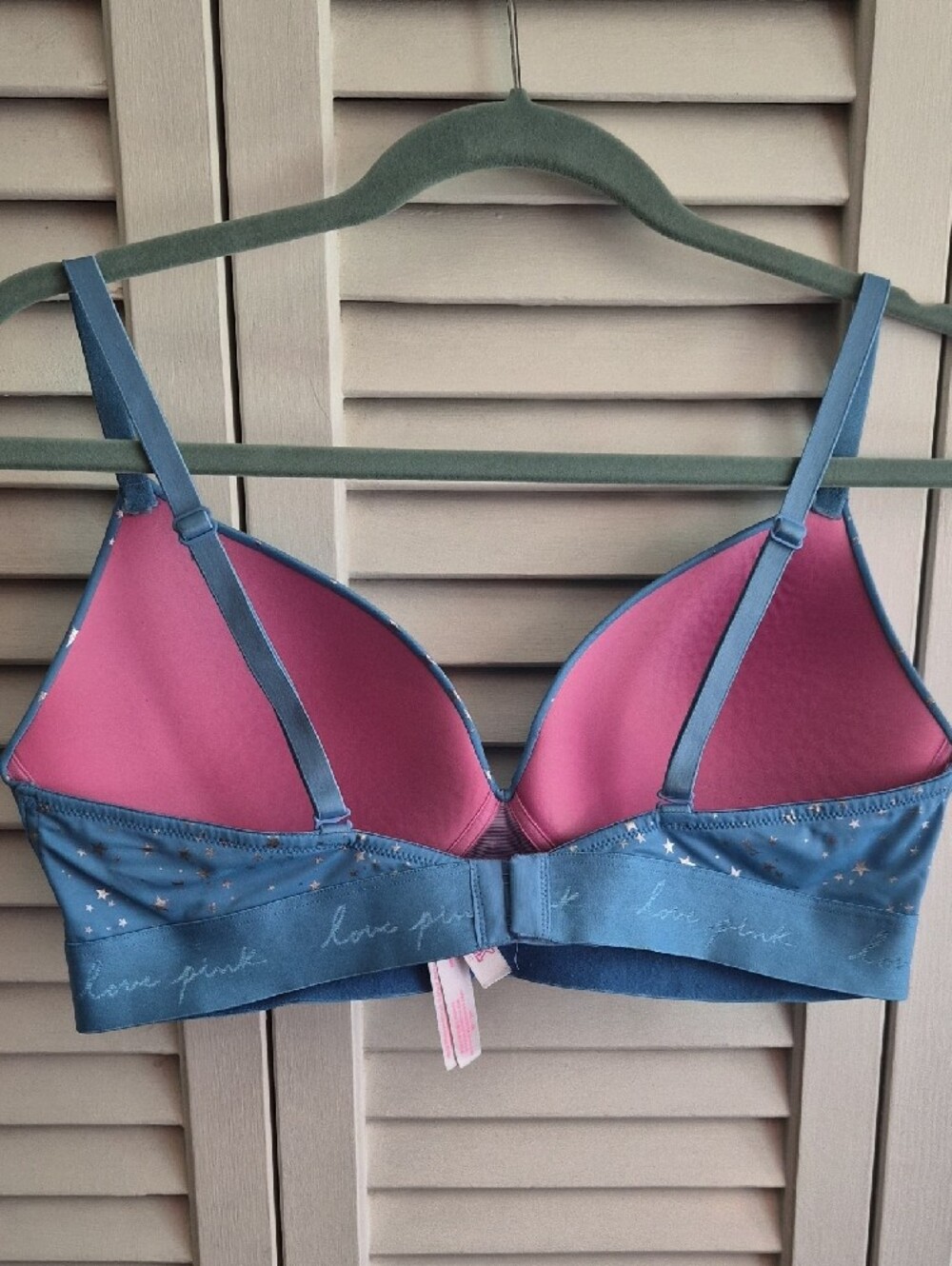 PINK Victoria's Secret Blue Star-Print Wireless Bra - Picture 2 of 3
